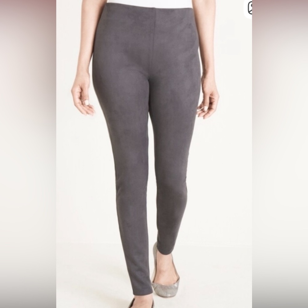 Chico’s - gray faux suede stretch leggings